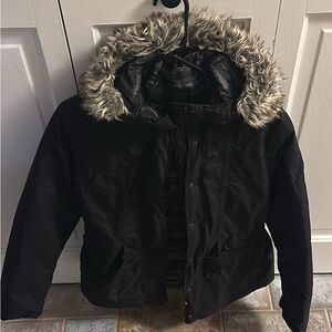 The North Face Black and Gray Patterned Jacket